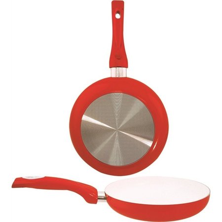 EURO-WARE Fry Pan 8In Ceramic Coated Red 8120-RD